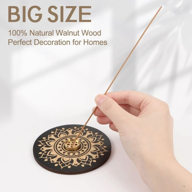 Rustic Wood Incense Incense Holder for Purifying Air Relieving Stress P15F