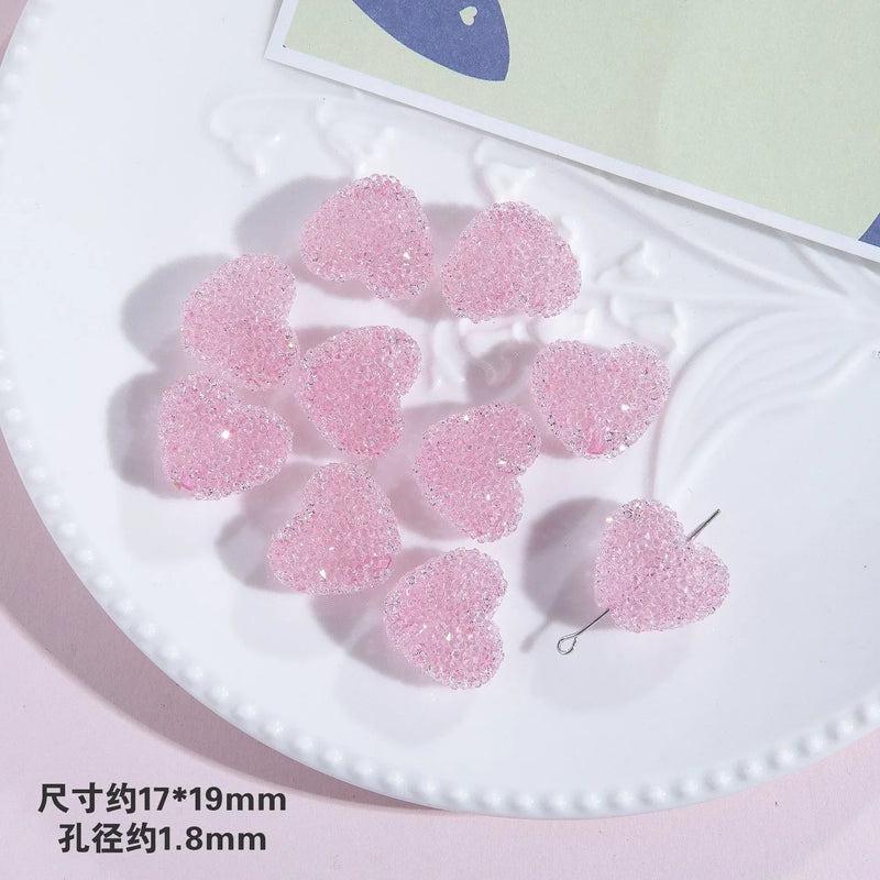 2024 Cute Ins Sugar Heart Beaded DIY Handmade Girl Earrings Jewelry Bead Bracelet Necklace Accessories Materials Gifts Girl