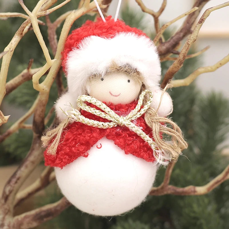 Plush Angel Doll Christmas Tree Pendant Decor Reindeer Snowman Santa Claus Doll New Year Kids Gift Christma Home Decor Navidad