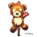 Matte Color Theme Cartoon Bear Rainbow Plane Car Foil Balloons Happy Birthday Party Decorations Kids Baby Shower Supplies