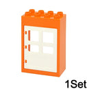 Big Size Building Block Pillar Farm Fence Guardrail Ceramic Tile Construction Assemble Bricks Compatible Large Size Duploes Toys