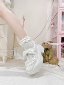 Spring Rilei Gururu Original Sweet Girl Single Shoes Shallow Mouth Spring/summer Lolita Girl Lace Bow Sports Shoes