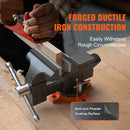 SucceBuy Bench Vise 4.5" 6" 6.5" Multipurpose with Swivel Base Anvil Heavy Duty Cast Iron for Drilling, Conduit Cutting, Sanding