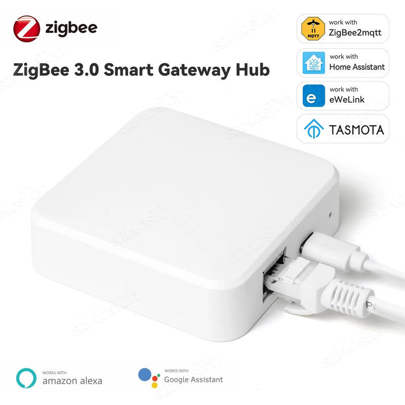 Smart Zigbee 3.0 Wired Gateway Hub RJ45 Ethernet Bridge for eWeLink APP Control ZigBee2MQTT Devices Work with Alexa Home