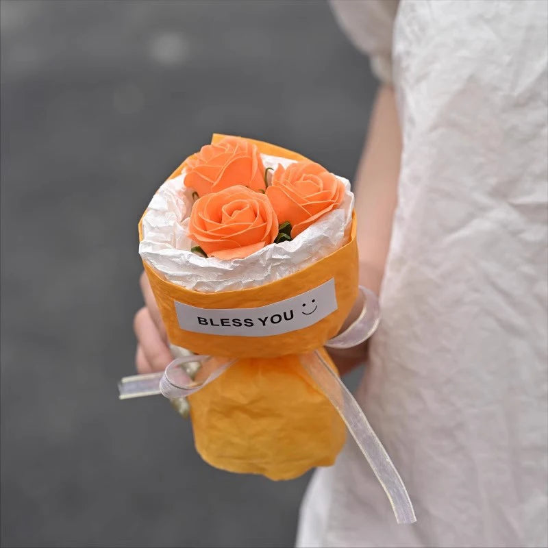 Soap Flower Bouquet Valentine's Day Gifts Creative Rose Soap Flower Mothers Day Gift Rose Soap Flower Creative Fake Flower Decor