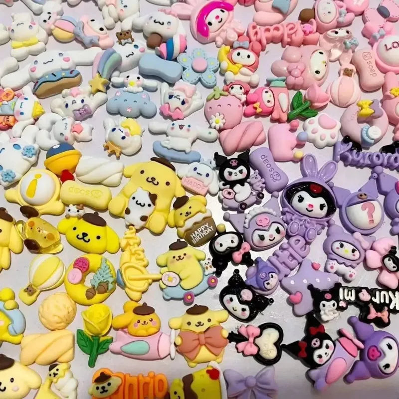 Sanrio Anime 3D Decoration Sticker Cute Cartoon Kuromi Melody DIY Phone Case Water Cup Accessories Material Pack boys Girl Gift