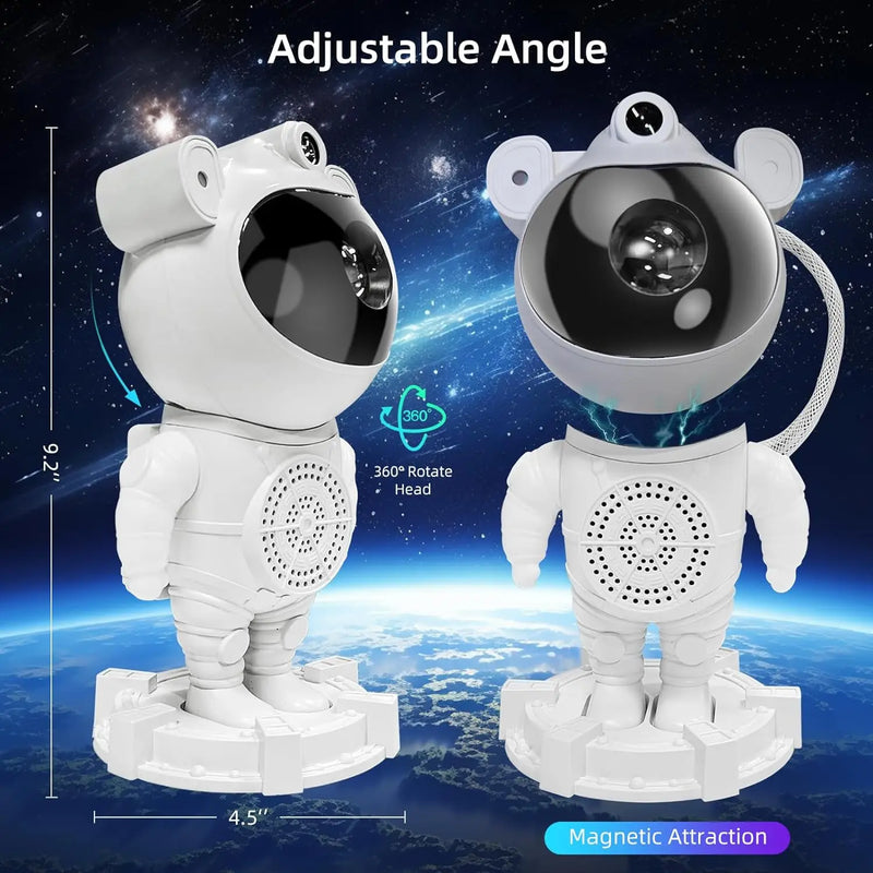 Astronaut Galaxy Projector, Music Speaker, White Noise, Star and Moon Galaxy Lights for Bedroom with Timer, Nebula Night Light