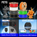The LayerStack | 10-Roll 1.75mm 3D Printer Filament Collection (PLA / PETG / SILK)