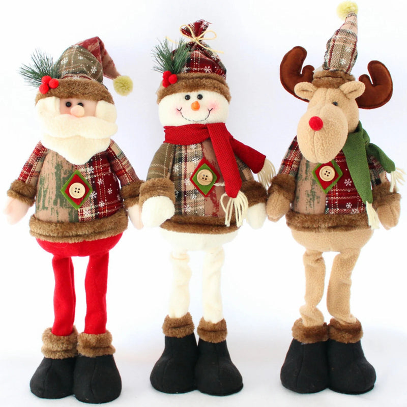 Christmas Dolls Tree Decor New Year Ornament Reindeer Snowman Santa Claus Standing Doll Navidad Decoration Merry Christmas 2024