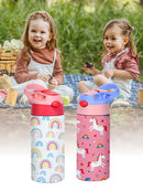 350ml Cartoon Insulated Cup Animal Pattern Stainless Steel Thermos Cup Christmas Vacuum Flasks Water Bottle Xmas Gift Cup