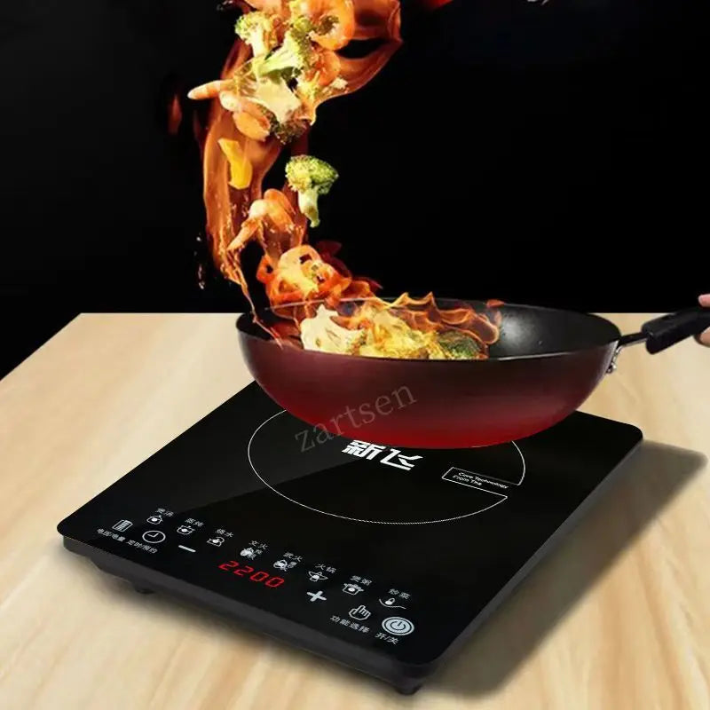 2200W Electric Induction Cooker Boiler Waterproof Stir-Fry Cooking Plate Intelligent Hot Pot Stove Burner