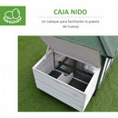 PawHut wooden chicken coop with nest box running space 196x76x97cm Green
