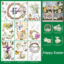 Easter Bunny Window Static Stickers Spring Flowers Living Room Window Glass Stickers Home Decorations Resurrection Day 2025