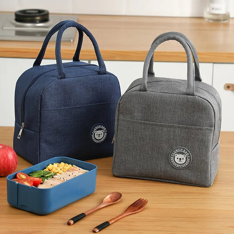 Insulated Lunch Bag Women Kids Cooler Bag Thermal Bag Portable Ice Pack Tote Canvas Food Container Food Picnic Bags