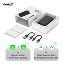 CarlinKit 5.0 CarPlay Android Auto Wireless Adapter Portable Dongle for OEM Car Radio with Wired CarPlay/Android Auto
