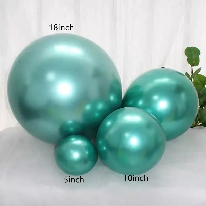 5/10/12/18 Inch Metallic Balloon Chrome Mermaid Theme Metal Air Latex Balloons Wedding Birthday Party Decoration Baby Shower