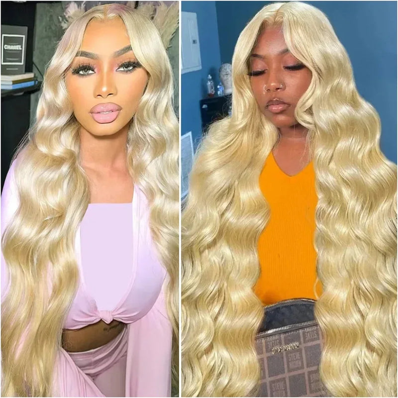 613 Blonde Honey Colored Body Wave 13x6 Frontal Full HD Transparent Lace Human Hair Wigs Lace Front Preplucked Wig Black Women