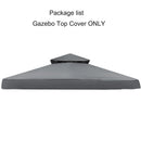 3x3m Canopy Replacement Top Canopy Cover Replacement 118"x118" Double Tiered Gazebo Covers for Yard Patio Garden Canopy Sunshade