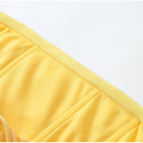 The Helios | Butter Yellow Pleated Gown with Backless Silhouette