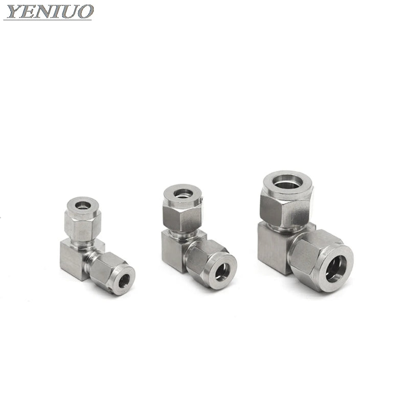 Stainless Steel 304 Compressor Double Ferrule Connector 6mm 8mm 10mm 12mm 1/4" 1/2" Pipe Tube Coupler Air Compression Fitting