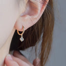 925 Silber Nadel Kristall Zirkon Goldene Runde Ohrringe Geometrische Blume Strass Creolen Klassische Ohrringe Schmuck Partygeschenke