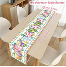 35x180cm Easter Table Runner Watercolour Bunny Eggs Table Runner Easter Decor for Kitchen Dining Table Home Party Decorations