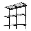 SucceBuy Heavy Duty Wall Garage Shelving 3-Tier 0.9x3 ft 450 lbs 11x36" Per Shelf Steel Wall Mounted Shelving Unit Metal Black