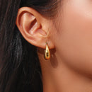 2022 New Daily Basic Hollow U Shape Hoop Earrings For Women Small Gold Plated Stainless Steel Earrngs Tarnish Free Jewelry