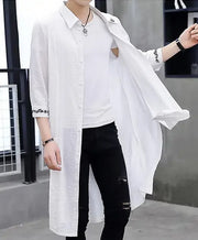 Men's Shirts Styles Trench Coat Mid-Length Sunscreen Cothing Outwear Men's Thin Outwear Clothing