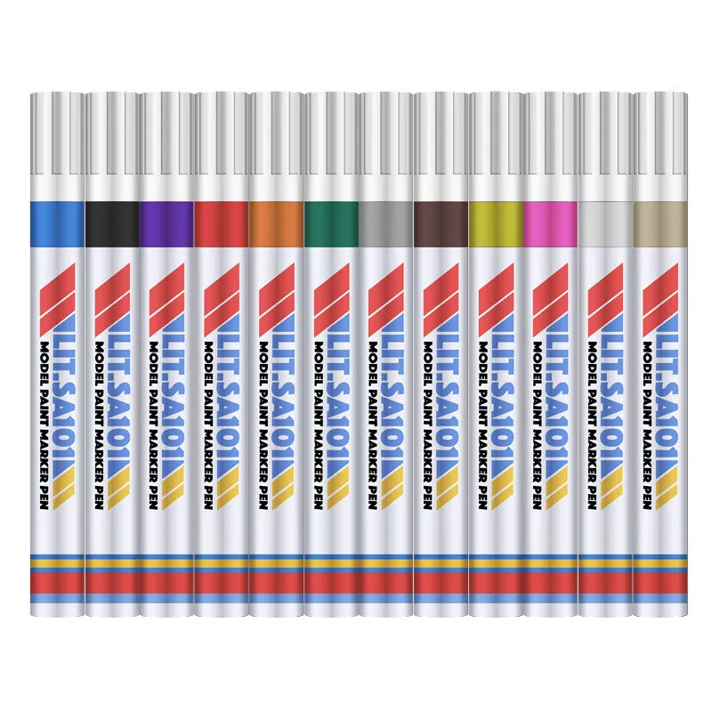 12 Colors Set Permanent Oily White Markers Pens Waterproof Tire Painting Graffiti Environmental Gel Pen Notebook Drawing Supplie