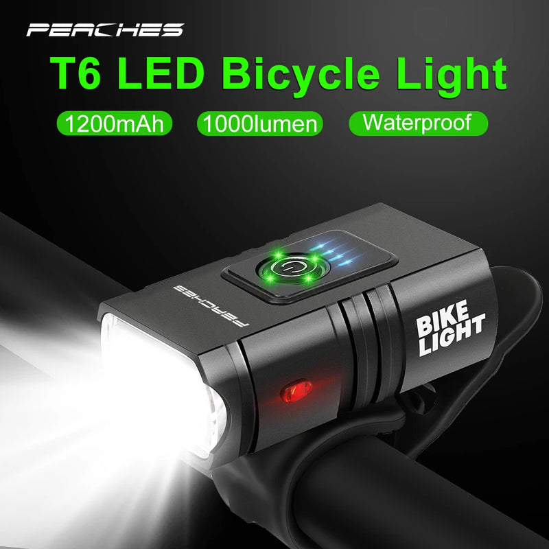 Bicycle LED Light 1000Lumen Front Light Bicycle MTB Bike Headlight Rechargeable Lamp Lanterna Bicicleta Cycling Flashlight Rear