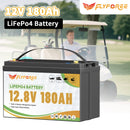 FLLYROWER 12V 180AH LiFePO4 Lithium Battery Pack  With Charger 8000+Cycles BMS 100A For Touring Campers Off-Road Solar Wind