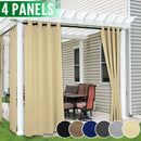 4 Panels Outdoor Curtains for Patio - Waterproof Blackout Curtains & Drapes Windproof UV Protection for Porch Gazebo Pergola