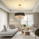 Modern crystal chandelier, three-layer crystal chandelier, suitable for dining and living rooms, E12 * 5 light bulbs (excluding