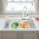 Kitchen Sink Multiple Water Modes Stain-Resistant Sink with Single Bowl Large Capacity for Restaurants/Coffee Shops/Garages