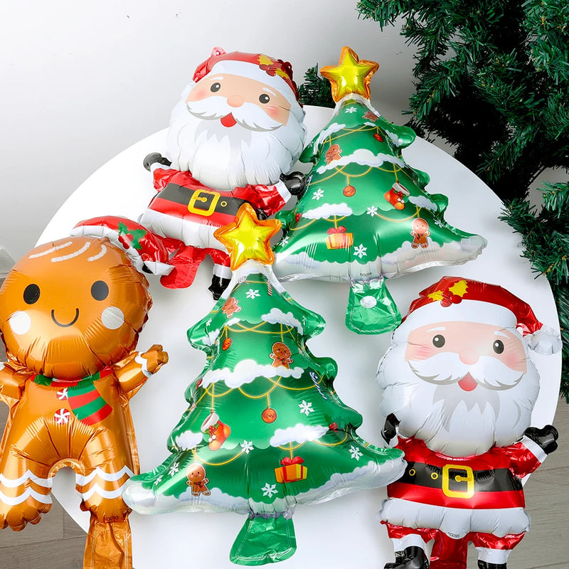 15/1Pcs Christmas Foil Balloons Santa Claus Xmas Tree Aluminum Balloons New Year Kids Gifts Toys Xmas Birthday Party Decorations