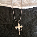Goth Irregular Heart Cross Vortex Pendant Snake Rope Chain Necklace For Women Men Grunge Y2K 90s Punk Halloween EMO Accessories
