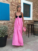 The Meridian Line | Colour-Block Halter Maxi Dress