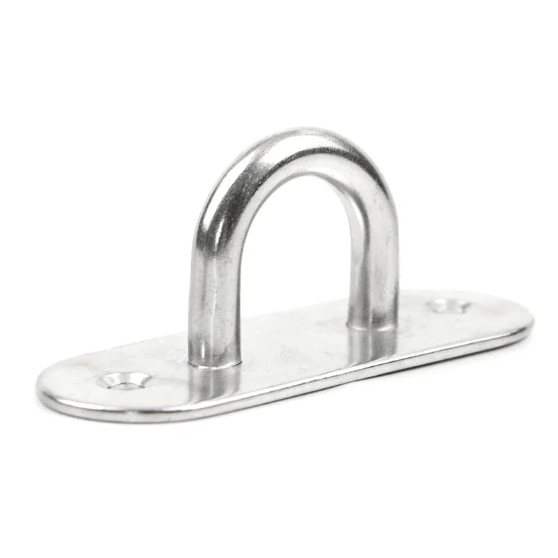 Stainless Steel 304 Fixed Pad Eye Plate Deck Door Buckle Staple Ring Wall Hook U-Shaped Ceiling Mount Hanger