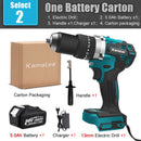 Kamolee 13mm Pro Large Torque 650NM Brushless Electric Impact Drill 3 in 1 Electric Cordless Screwdriver For Makita 18v Battery