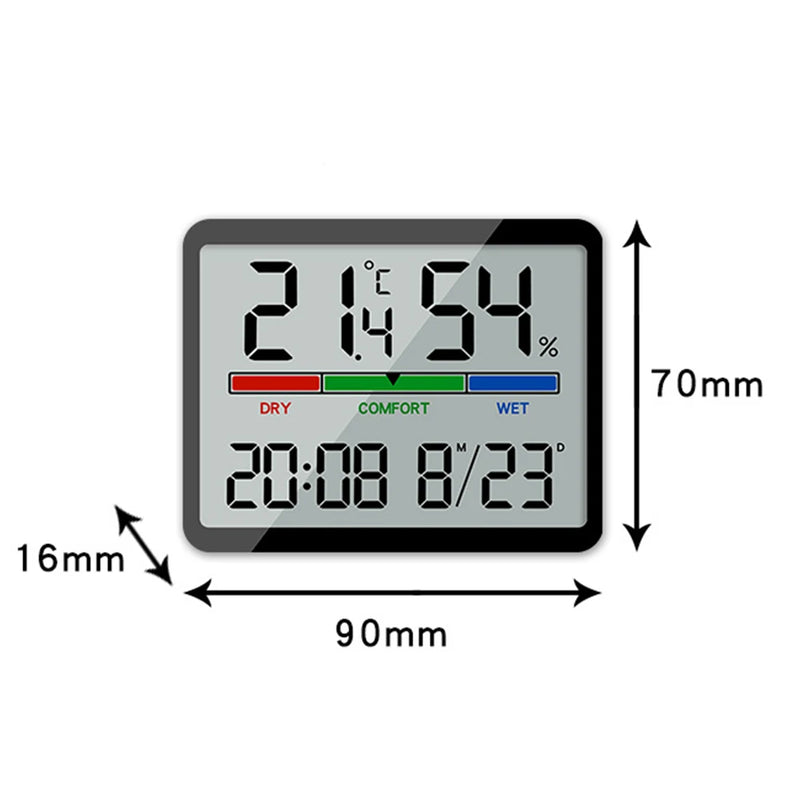 LCD Digital Magnetic Suction Wall Clock Large Screen Electronic Temperature Humidity Monitor Home Clock Desktop Decorations