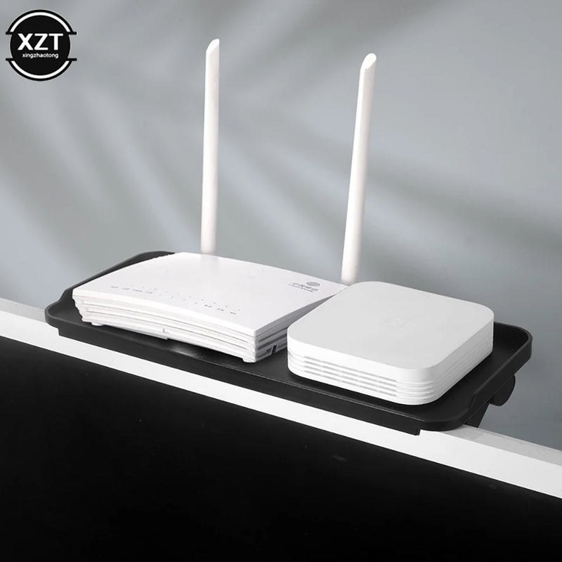 Adjustable TV Screen Top Shelf Computer Monitor Desktop Screen Top Storage Rack TV Media Box Router Shelf Rack Home Organizer