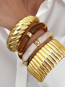 Vintage Minimalist Resin Acrylic Bracelet Bangle Set 4Pcs Stackable Women Daily Holiday Gift New Arrival 4PCS