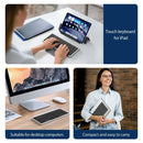 Bluetooth Keyboard Folding Keyboard With Touchpad Leather Case Rechargeable Multi-Device Wireless Bluetooth 5.2 Tablet Keyboard