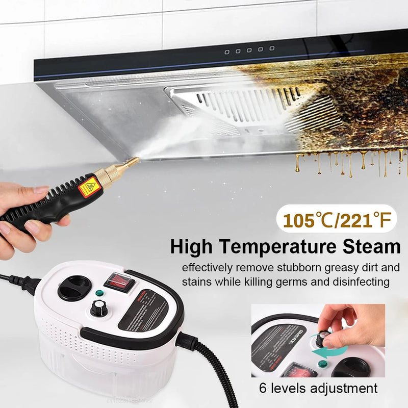 Steam Cleaner 2500W High Pressure Handheld Steam Cleaner for Home Kitchen Hood Car High Temperature Sterilization Steam Cleaner