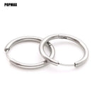POPMAX Herren-Creolen aus Edelstahl, runde Ohrringe für Damen und Herren, Gold-Silber-Farbe, lichtecht, männlicher Schmuck, 2 Stück