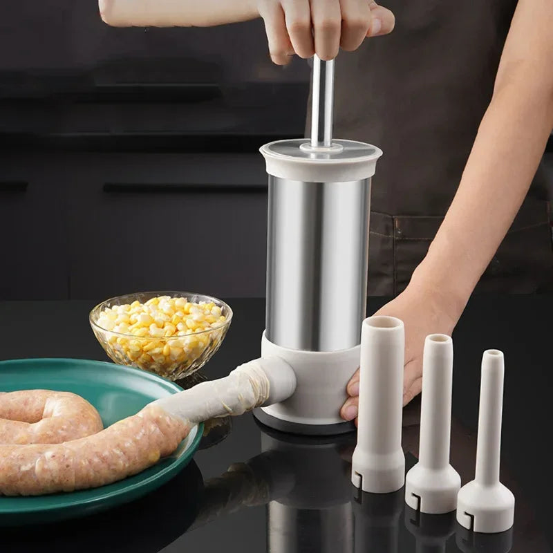 Sausage Stuffer Sausage Filling Machine Stainless Steel Homemade Kitchen Meat Sausage Maker Tool Horizontal Sausage Maker