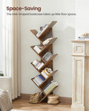 VASAGLE Tree Bookshelf, 9-Tier Floor Standing Bookcase, Space-Saving Corner Shelf, with Wooden Shelves for Bedroom, Living Room
