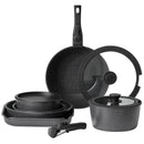 SucceBuy 17 Pcs Nonstick Cookware Set Granite Pots and Pans Set Induction Cookwares Kitchen Cooking Set w/Frying Sauce Saute Pan