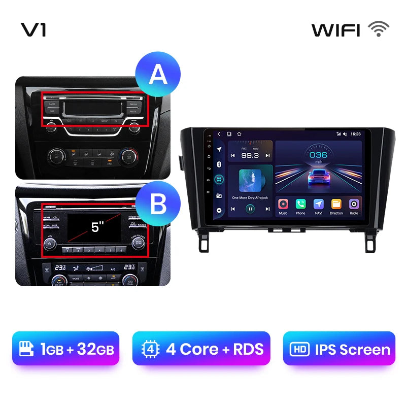 Junsun V1 AI Voice Wireless CarPlay Android Auto Radio for Nissan Qashqai J11 X-Trail 3 T32 2013-2017 4G Car Multimedia GPS 2din